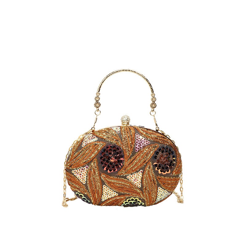 Bag Women'S Japanese-Style Urban Pastoral Style Chain Crossbody Box Bag Niche High-End Sequin Evening Bag For Women - Image 1